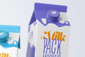 موکاپ بسته بندی شیر لایه باز