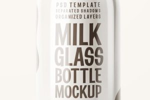 موکاپ بطری شیر (شیشه ای) لایه باز