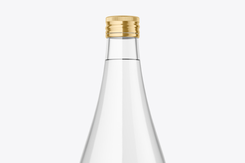 موکاپ بطری شیشه ای (شفاف) لایه باز