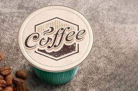 موکاپ کپسول قهوه (۴عدد) لایه باز