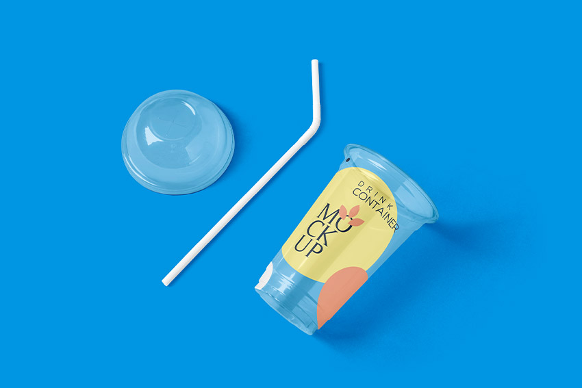 موکاپ لیوان پلاستیکی نوشیدنی (۴عدد) لایه باز