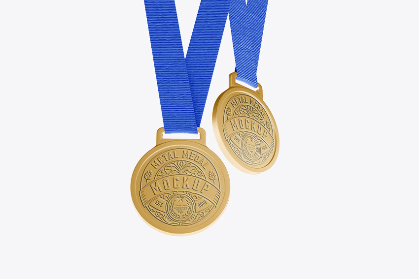 موکاپ لوگو مدال طلا (۶عدد)