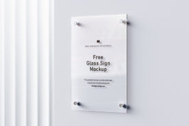 موکاپ تابلو شیشه ای (۳عدد) لایه باز