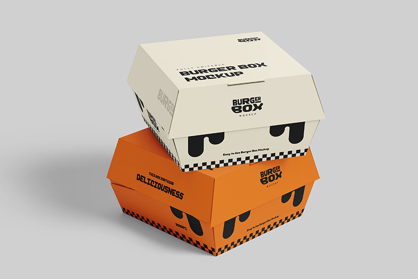 موکاپ جعبه همبرگر (3 فایل)