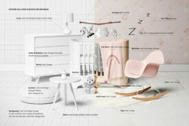 موکاپ دکوراسیون اتاق کودک لایه باز